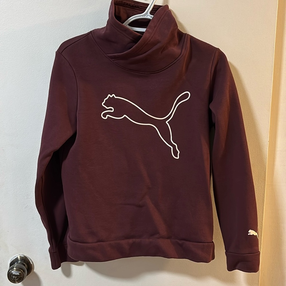 Puma sweat shirt with cowl neck.